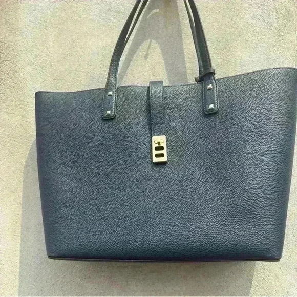 MICHAEL Kors Navy Blue Karson Large Carry All Leather  Tote - Picture 3 of 11